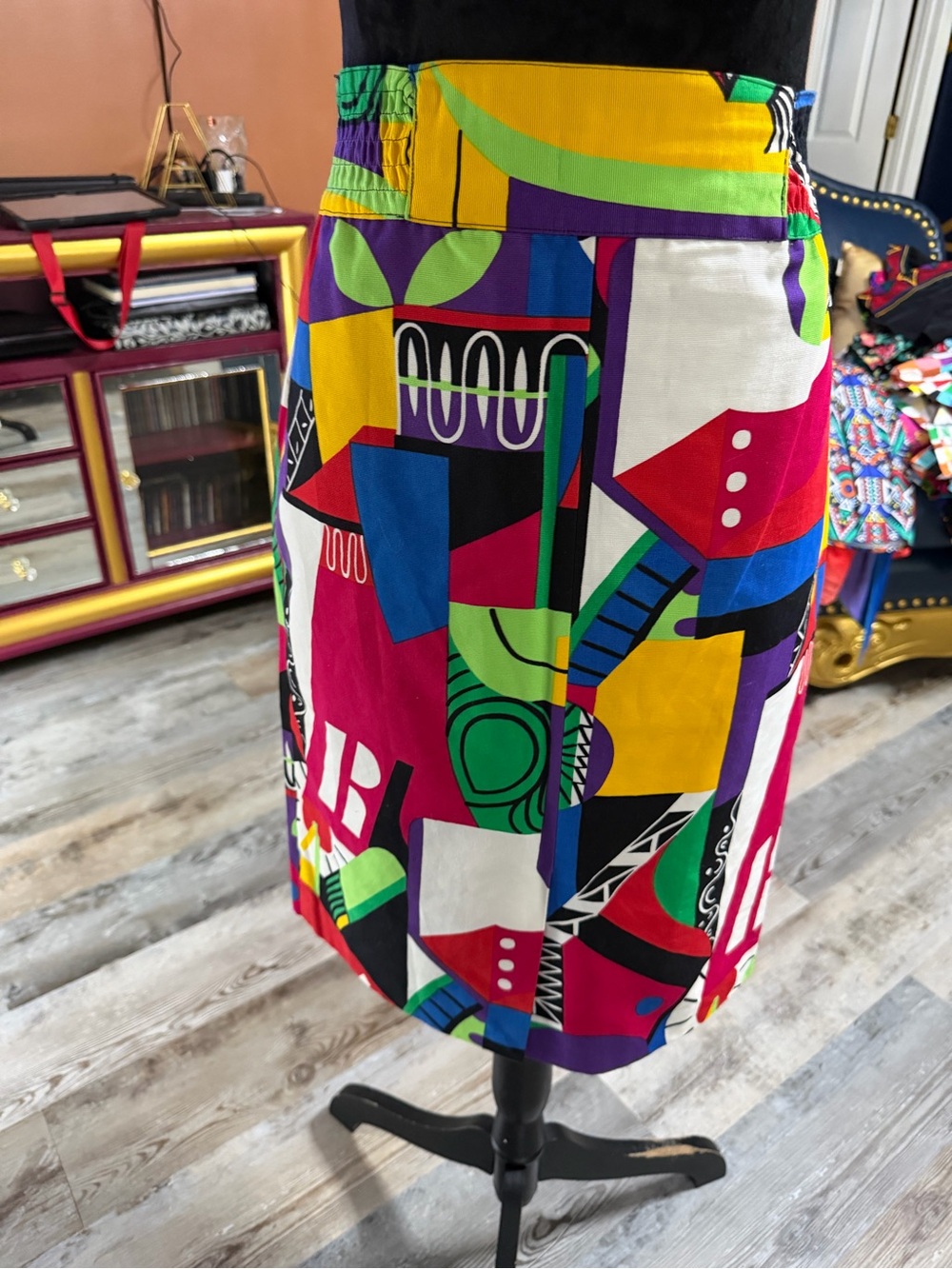 Vibrant Multi-Color Geometric Print Women's Skirt